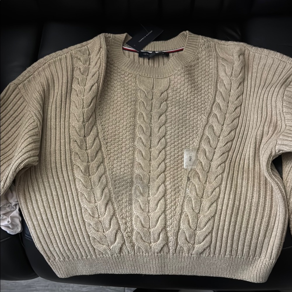 Tommy Hilfiger Tan Cable Knit Sweater